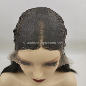 Envío rápido, venta al por mayor, marrón oscuro, luz alta, encaje sin separación, cabello humano, peluca judía, nuevo diseño, 16 pulgadas - Product Image 4