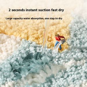 Tapis <span class=keywords><strong>de</strong></span> bain demi-cercle anti-salissure lavable en machine, tapis <span class=keywords><strong>de</strong></span> toilette antidérapant avec fonction d'absorption d'eau pour marche <span class=keywords><strong>de</strong></span> porte <span class=keywords><strong>de</strong></span> salle <span class=keywords><strong>de</strong></span> bain - Product Image 4