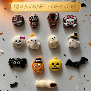 Miniatures en résine de chauve-souris fantôme pour Halloween, cabochons, fournitures d'art, décoration artisanale DIY, cadeau fait maison, décoration de téléphone - Product Image 1