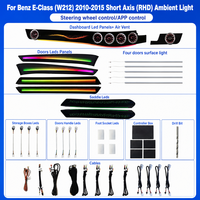 Kit d'éclairage d'ambiance intérieur de voiture RGB 12V, bande lumineuse à 64 couleurs, contrôle par application pour Mercedes Benz Classe E W212 2010-2015