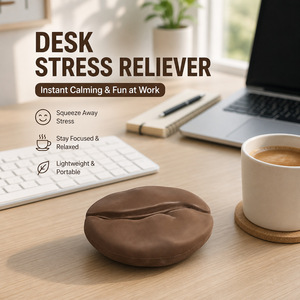 Jouet anti-stress en forme de grain de café, jouet sensoriel de bureau en TPR souple pour adultes - Product Image 1