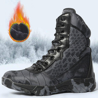 Bottes tactiques de randonnée d'hiver Shero pour hommes et femmes, doublées de polaire, imperméables, épaisses, résistantes à l'abrasion, à tige haute, camouflage