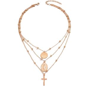 Collar de Cadena de Cuentas de Acero Inoxidable Chapado en Oro de 18K de Doble Capa, Estilo Europeo Americano, Lindo, Moderno y Minimalista para Mujer, Ideal para Fiestas - Product Image 2