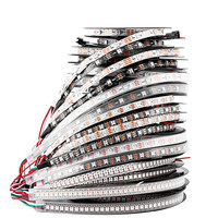 DC5V WS2812B individuellement adressable 5050 RGB Led bande WS2812 Smart Pixels Led lumière noir blanc PCB étanche IP30/65/67