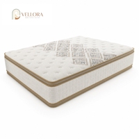 Matelas hybride hôtelier à ressorts ensachés doubles et mousse à mémoire de forme gel 137x190 avec housse en tissu tricoté respirant, personnalisable pour chambre et école