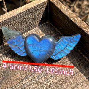 Ailes de cœur en pierre de <span class=keywords><strong>labradorite</strong></span> Poignée Spécimen naturel pour la Saint-Valentin But décoratif - Product Image 3