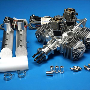 Original DLE Model Aircraft Engine DLE55 <b>Gasoline</b> Single Double Cylinder Two Stroke Side Exhaust Natural Wind Cooling Hand Start - Product Image 2