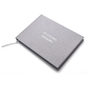 2023 Custom luxury cloth Printing High Quality wholesale signature Funera Memorial Book OEM ODM guest book