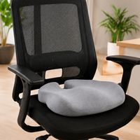 Coussin de siège ergonomique en mousse à mémoire de forme 5 zones avec découpe coccyx pour alignement de la colonne vertébrale, coussin orthopédique pour chaise de bureau, soulagement des hanches et du coccyx