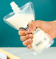Pochette souple à bec verseur, sachet d'emballage alimentaire en plastique, anti-fuite, pour jus, lait, thé, boissons, avec bouchon à bec verseur