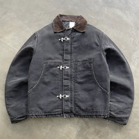 Veste de travail personnalisée en toile de canard épaisse pour homme, avec crochets de ponte et fermoirs de pompier, pour marins, charpentiers, chauffeurs de camion et ouvriers