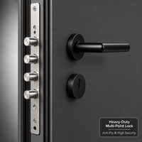Porte extérieure au design moderne, portes d'entrée en fer, plaque en acier et aluminium, porte de sécurité pour villa