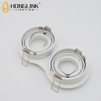 Support de Plafonnier LED Orientable en Aluminium à Deux Têtes GU10, Module de Luminaire Encastré Réglable