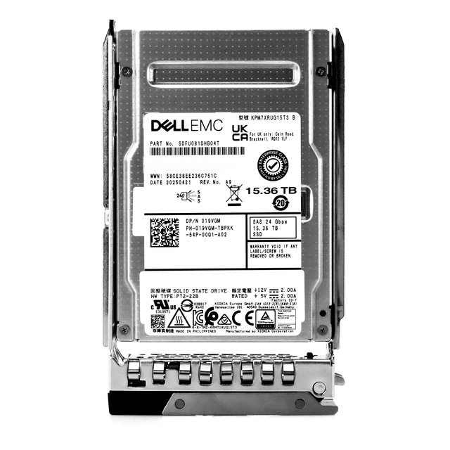 For Dell Generation 14 19VGM 019VGM 15.36TB BiCS Flash SAS 24Gb/s 2.5inch Flash Read Intensive SSD Original