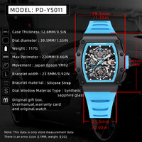 Pagani design YS011 mouvement japonais de qualité supérieure étanche à l'eau squelette stockage entreprise reloj nouveau design personnalisé marque hommes montre à quartz