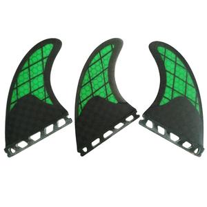 Underice Nieuwste Surf Thruster Tri Set Half Carbon Fins Glasvezel Surf Fin Grote Honingraat Kern Dubbele Tabs Surfboard Fin - Product Image 4