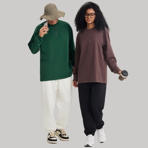 240gsm Cotton Wholesale Tee <b>Men's</b> Long Sleeve Crew Neck Blank Custom Screen Print Logo - Product Image 3