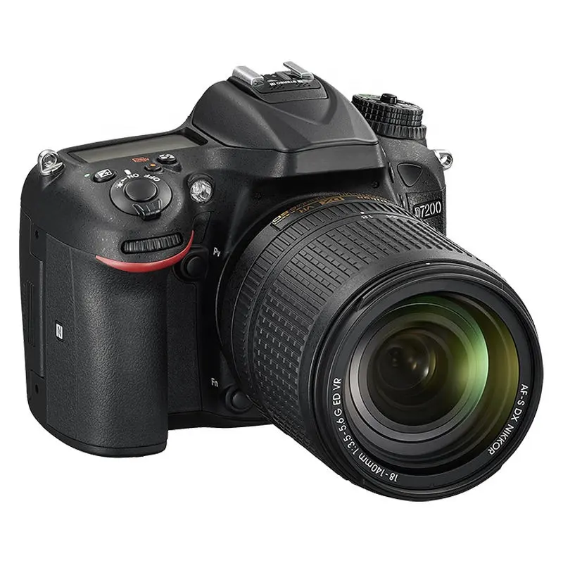 كاميرا رقمية أصلية جديدة 99% من دونغ فو بسعر الجملة موديل D7200 مع عدسة استقرار واقع افتراضي Nikkor 18-140mm