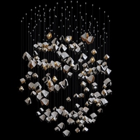 Lustres en cristal LED en verre d'art moderne de luxe Décoration intérieure pour le hall de l'hôtel Villa Lustres d'escalier Lampes suspendues