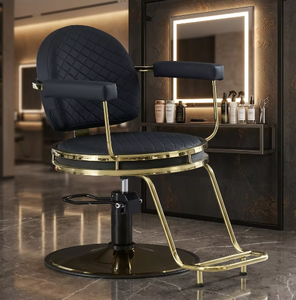 Nueva Silla de Barbero Plegable Giratoria de Cuero Sintético con Rotación de 360 Grados para Salones de Belleza - Product Image 1