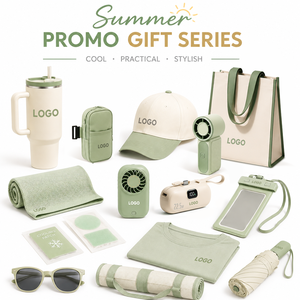 Ensemble cadeau promotionnel d'été avec logo personnalisé, accessoires rafraîchissants personnalisés, collection verte tendance - Product Image 1