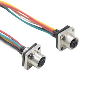 Conector M12 de 6 pines, conector hembra de brida cuadrada, conector de Cable IP67, conector aeroespacial de montaje en Panel PCB resistente al agua - Product Image 5