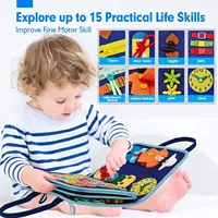 Jouet éducatif Montessori pour développer la motricité fine, planche d'activités sensorielles en feutre pour tout-petits, jouets en bois Montessori