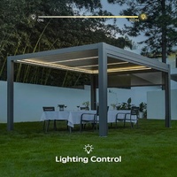 Pergola moderne en aluminium à lames orientables, couverture de patio imperméable pour jardin, pergola en aluminium à lames orientables de haute qualité