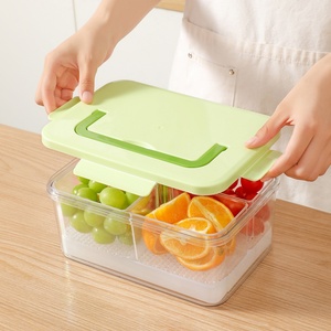 Eco-Friendly Fresh Leak-proof <b>Refrigerator</b> Storage Box Fresh Fruit Food Box Airtight Food <b>Container</b> With Handle Picnic Box - Product Image 3