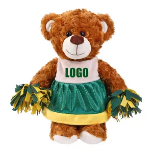 Individuelles Logo Kleidung Plüsch frohen Bären Tierspielzeug Feier Tanz-Spielzeug Fußball Teddybär
