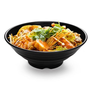 Unbreakable Restaurant <strong>Dinnerware</strong> 100% Melamine Soup Rice Bowl Japanese Style Black Ramen Pho Noodle Melamine Bowl for Wholesale - Product Image 3