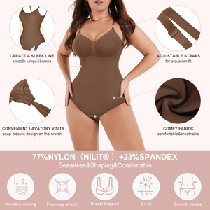Hexin của phụ nữ liền mạch điêu khắc Shapewear bodysuit Tummy kiểm soát thong cơ thể Shaper bán buôn Spandex chất liệu - Product Image 3