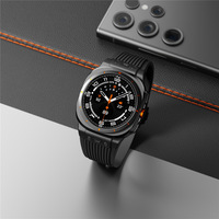 Compatible avec Samsung Galaxy Watch 7 47mm Ultra Watch Hengbao Edition Connecteur métallique Bracelet de montre en silicone de haute qualité