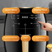 Friteuse à air 6LA transfrontalière, écran tactile multifonctionnel, machine à frites, four à micro-ondes, capacité 4L-5L