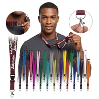 Lanière porte-outils en polyester à sublimation couleur intégrale 3/4 po avec boucle en plastique à dégagement rapide et mousqueton de sécurité – Porte-cartes de visite promotionnel