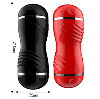 Masturbateur masculin 2-en-1 en silicone double face, type 'Aircraft Cup', jouet sexuel de poche mains libres pour hommes