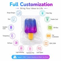 Mainan Silikon Es Krim Squishy Custom, Lembut, Dapat Diremas, Pereda Stres, Hadiah Promosi dengan Pilihan Logo dan Warna