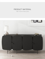 Salon nordique moderne Meuble de rangement en bois noir de luxe Meuble TV Console Cuisine Salle à manger Credenza Buffet Buffet