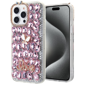 Coque de téléphone KINGSOUL de luxe la plus vendue en TPU+PC+verre pour iPhone 16, design antichoc avec décoration scintillante - Product Image 3