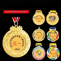 Médaille commémorative universelle en alliage de zinc plaqué or avec logo personnalisé pour événements sportifs, courses de course à pied, compétitions, or, argent, bronze