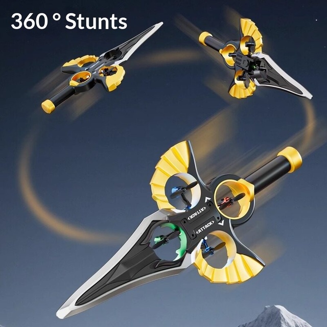 Flying Sword Stunt Remote Control Drone Gesture Sensing Aircraft Boys Girls Children's Toy Birthday Gift Made China for Ages 3+