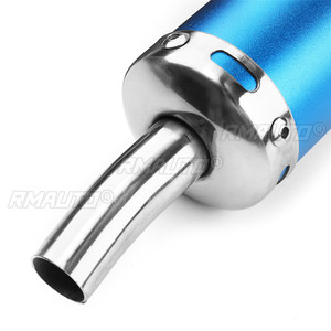Silenciador de escape para motocicleta de carreras, 60x280mm, azul/rojo, 2 tiempos - Product Image 5