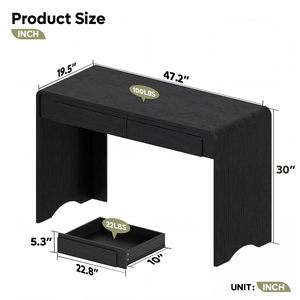 SENYU Modern <b>Wood</b> <b>Desk</b> with Drawer for Home <b>Office</b> Use - Product Image 3