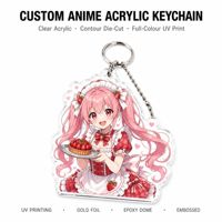 Porte-clés en acrylique Anime en gros, petits porte-clés en plastique, breloques de sac en acrylique pour les boutiques d'artistes, les conventions et les événements