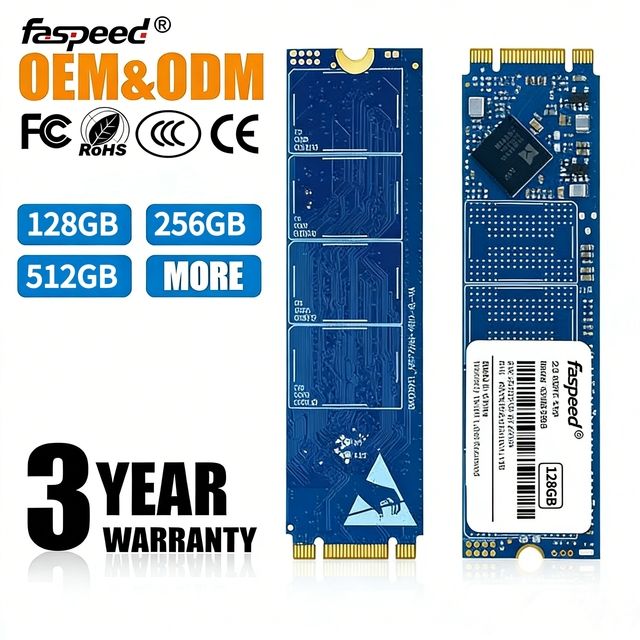 Faspeed M.2 NGFF SSD OEM 2280 High-Speed NGFF 128GB 256G 512G 1TB SSD for Desktop Laptop Internal Solid State Disk M.2 NGFF