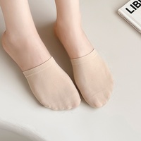 1520 Chaussettes invisibles fines pour femmes, printemps-été, avec coussinet pour l'avant-pied, antidérapantes, pour femme