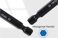 1/4 "PZ2 perceuse à main hexagonale croix jeu de tournevis électrique S2 anti-dérapant résistant aux chocs forte tête de tournevis magnétique