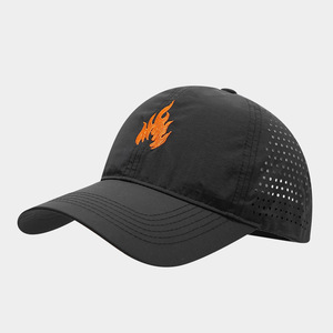 <span class=keywords><strong>Gorra</strong></span> de Béisbol de 6 Paneles con Perforaciones Láser y Diseño de Llamas, <span class=keywords><strong>Gorra</strong></span> para el Sol, Protección UV, Secado Rápido, Malla Impermeable, Cierre a Presión - Product Image 2