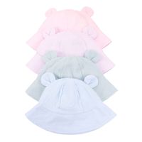 Topi Nelayan Bayi Katun Musim Dingin Baru yang Bernapas dengan Telinga Beruang Kartun Bermotif Bunga, Topi Pelindung Matahari untuk Anak Usia 0-3 Tahun