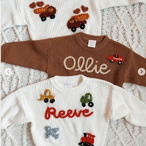 Nhà Máy Thấp Moq Thêu Tay Trẻ Em Của Tên Áo Len Trẻ Em Của Tùy Chỉnh Thêu Áo Len - Product Image 3